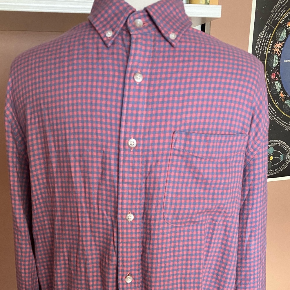 Faherty Men's Flannel Plaid Button Down Shirt Siz… - image 2